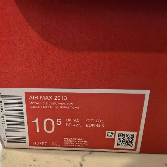 Nike Air Max 2013 Metallic Silver Pewter Phantom Gold HJ7901-095 SZ 10.5 Men's - Picture 9 of 13